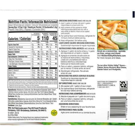 HIDDEN VALLEY Hidden Valley Milk Based Original Ranch Dry Salad Dressing 8 oz., PK12 21176